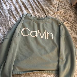Mint green Calvin Klein halter halter fleece top